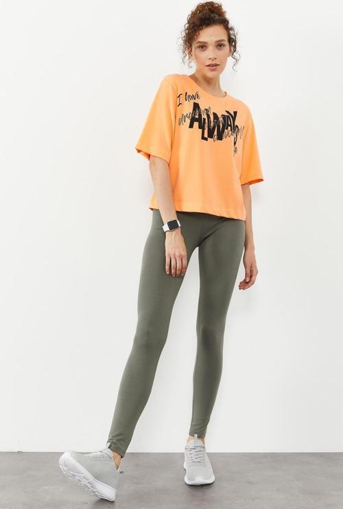 Çağla Yüksek Bel Toparlayıcı Slim Fit Dar Paça Kadın Tayt - 94011
