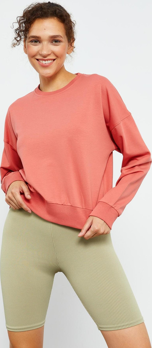 Pudra Basic Rahat Form O Yaka Kadın Sweatshirt - 97114