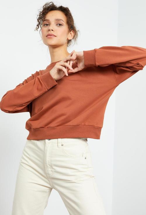 Tarçın Basic Rahat Form O Yaka Kadın Sweatshirt - 97114