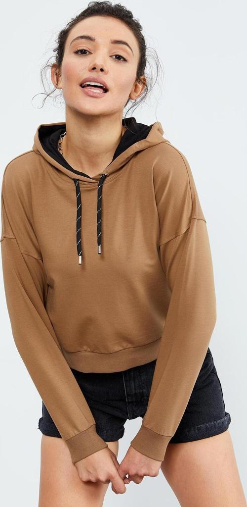 Toprak Uzun Kol Rahat Form Kapüşonlu Kadın Sweatshirt - 97115