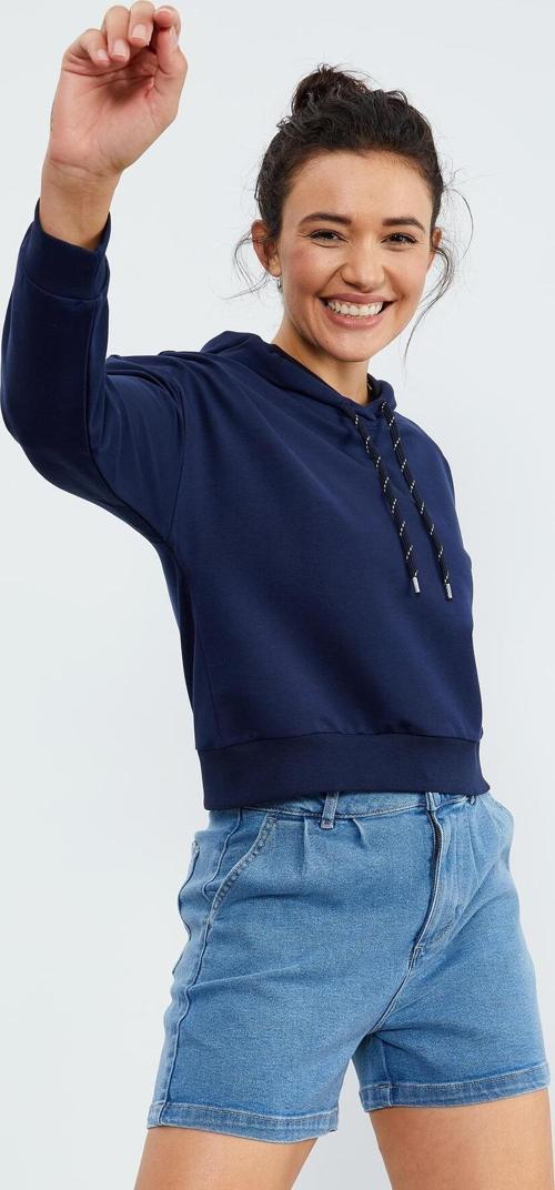 İndigo Uzun Kol Rahat Form Kapüşonlu Kadın Sweatshirt - 97115