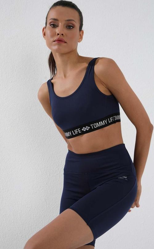 İndigo Yüksek Bel Toparlayıcı Kısa Biker Kadın Tayt - 91007