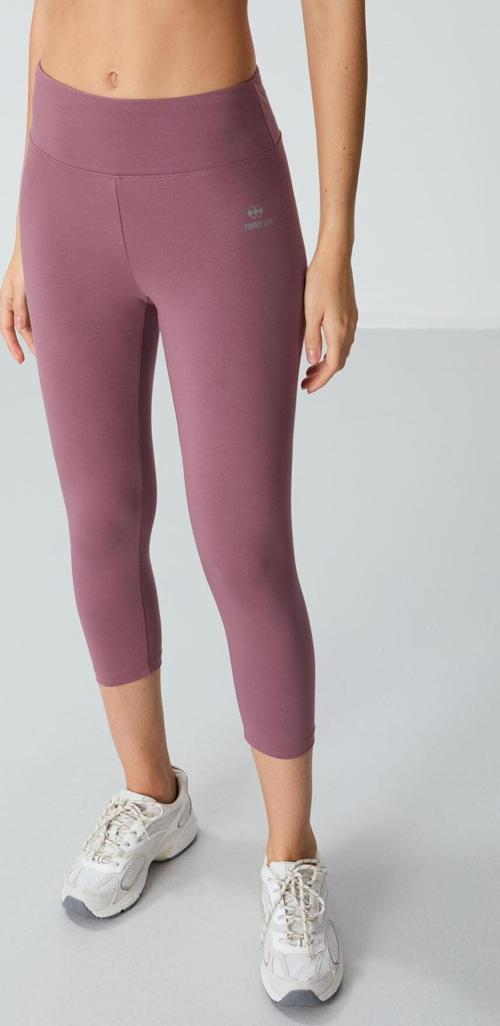 Gül Kurusu Yüksek Bel Slim Fit Dar Paça Kadın Kapri Tayt - 93097