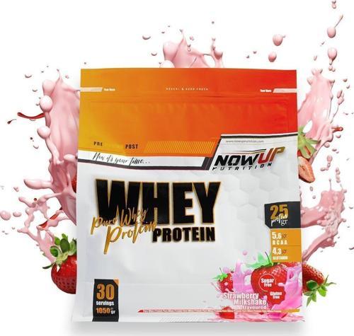 Nowup Nutrıtıon %100 Whey Protein Tozu / Çilek Aromalı / 1050 Gr. / 30 Servis- Kas Gelişimi Ve Korunması