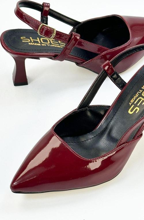 Bordo Kadın 7Cm Klasik Topuklu Ayakkabı 2098 40