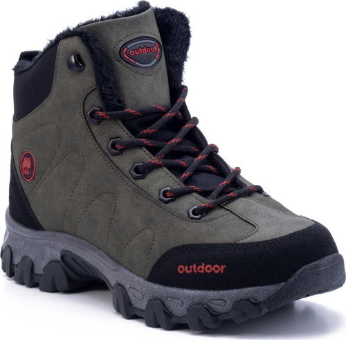 Haki Unisex Outdoor Bot Ayakkabı Kışlık Dayanıklı Kaymaz Taban Bağcıklı 4054U 40