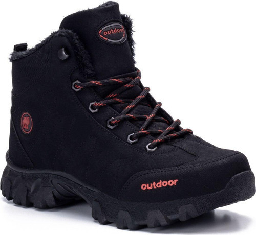 Siyah Unisex Outdoor Bot Ayakkabı Kışlık Dayanıklı Kaymaz Taban Bağcıklı 4054U 38