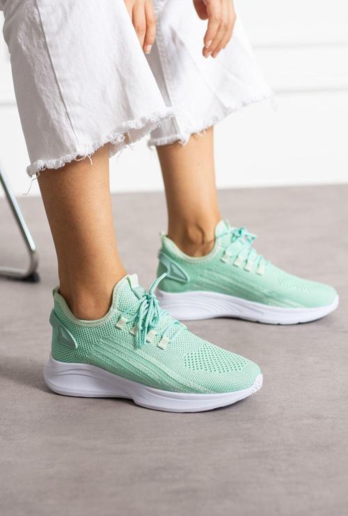 Mint Yeşili Beyaz Unisex Yıkanabilir Rahat Hava Alabilen Kokusuz Triko Spor Ayakkabı Sneaker 015 39