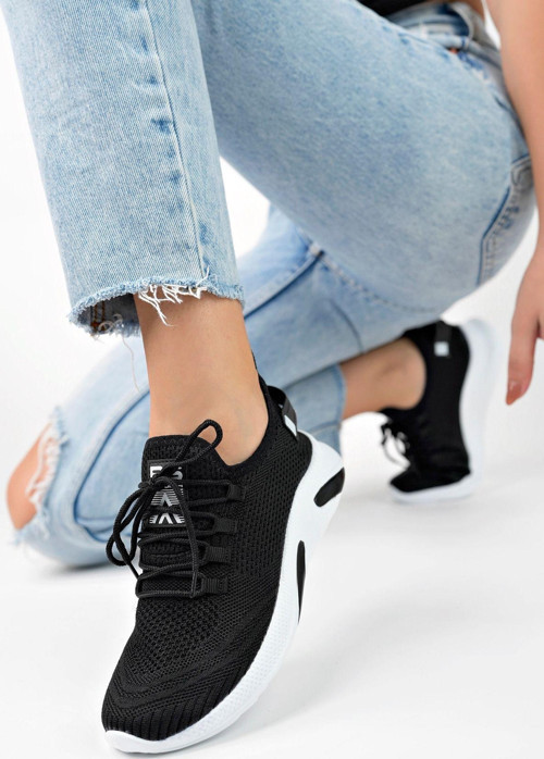 Siyah Beyaz Unisex Triko Sneaker Rahat Hava Alabilen Kokusuz Spor Ayakkabı 4555 40