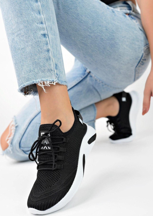 Siyah Beyaz Unisex Triko Sneaker Rahat Hava Alabilen Kokusuz Spor Ayakkabı 4555 38