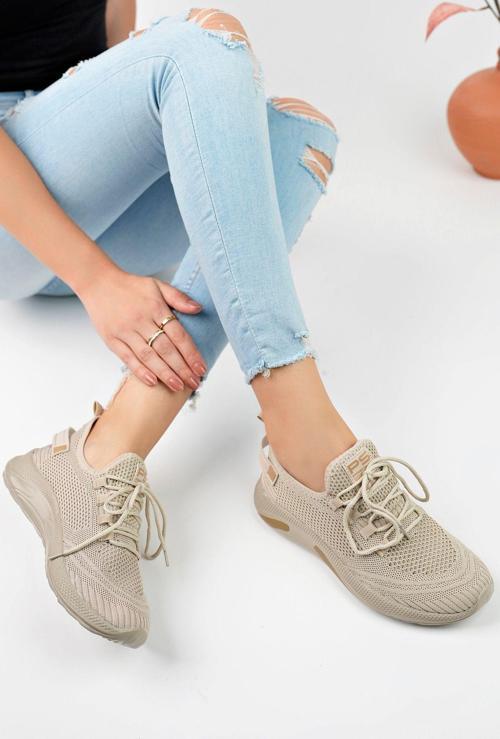 Nude Unisex Triko Sneaker Rahat Hava Alabilen Kokusuz Spor Ayakkabı 4555 36
