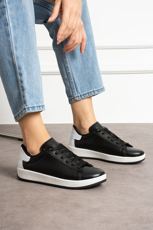 Siyah Beyaz Kadın Sneaker Aır22 38