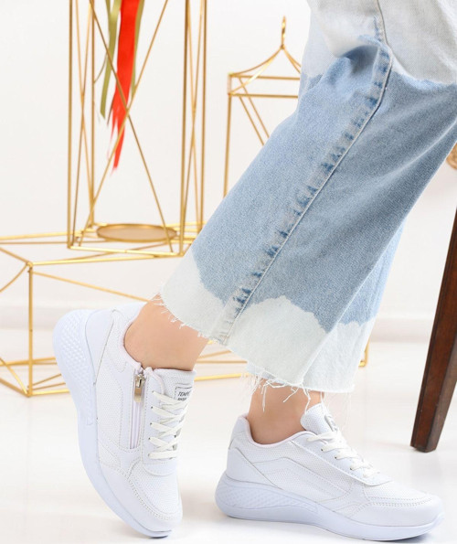 Beyaz Kadın Sneaker Ez04 37