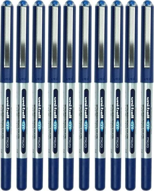 Mavi Pilot Kalem 10 Adet Uniball Eye Mikro 0.5 mm Roller Pilot Kalem Ub-150 Roller Uçlu Likit Mürekkepli Pilot Kalem