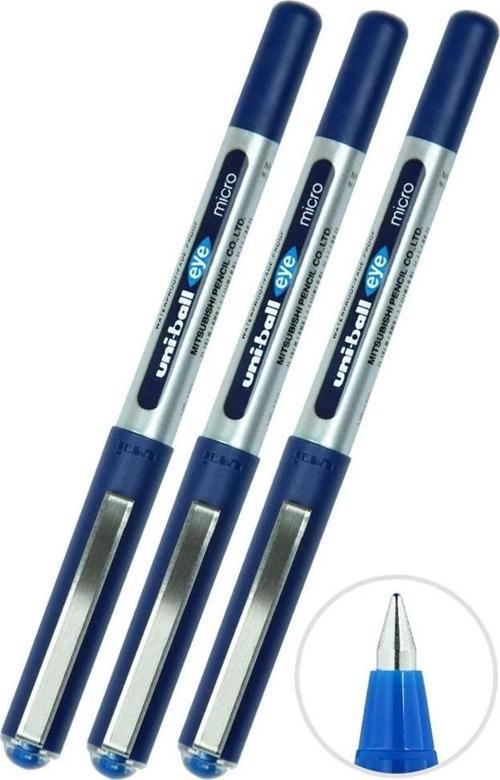 Mavi Pilot Kalem 3 Adet Uniball Eye Mikro 0.5 mm Roller Pilot Kalem Ub-150 Roller Uçlu Likit Mürekkepli Pilot Kalem