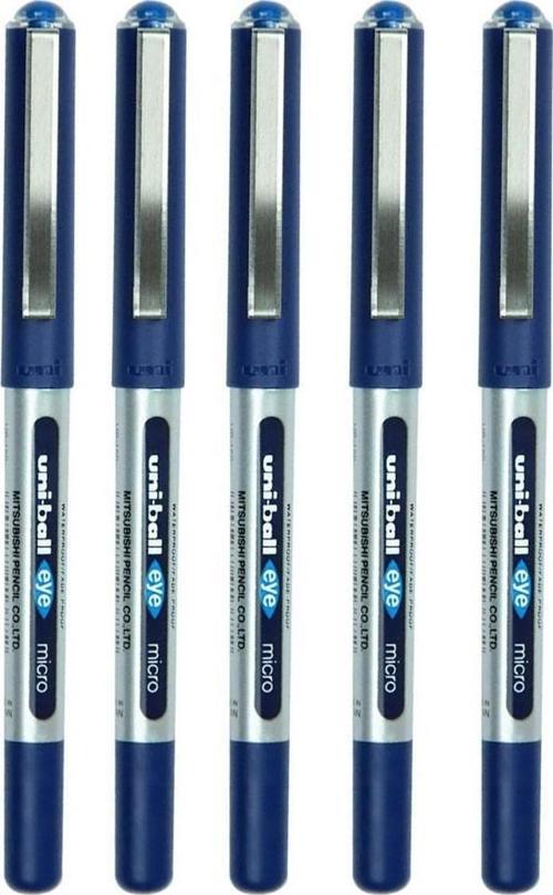 Mavi Pilot Kalem 5 Adet Uniball Eye Mikro 0.5 mm Roller Pilot Kalem Ub-150 Roller Uçlu Likit Mürekkepli Pilot Kalem