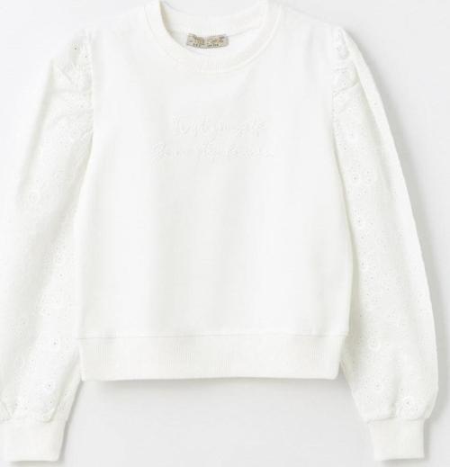 Kız Çocuk Kolu Dantel Detaylı Sweatshirt