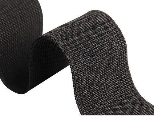 Siyah 4 cm Yassı Bel Paça Don Lastiği Yassı Maske Lastiği