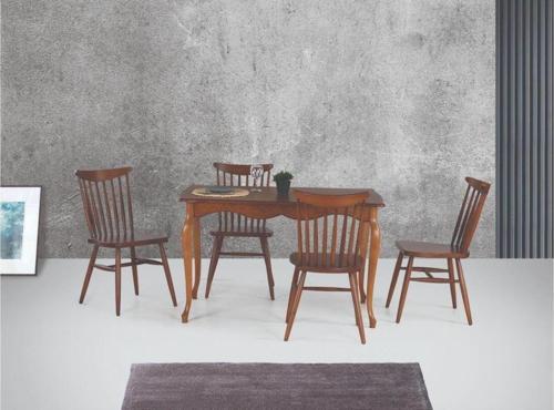 ADA LÜKENS MASA VE KIRLANGIÇ SANDALYE TAKIMI, CEVİZ, 125x80