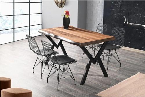 AGRON MASA VE TEL SANDALYE TAKIMI, SİYAH, 140x85