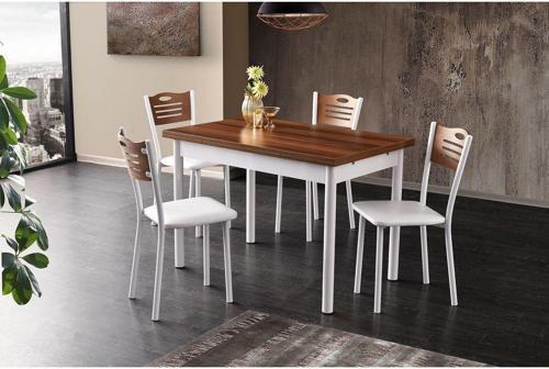 SMART MASA VE SMART SANDALYE TAKIMI, CEVİZ BEYAZ, 110x70