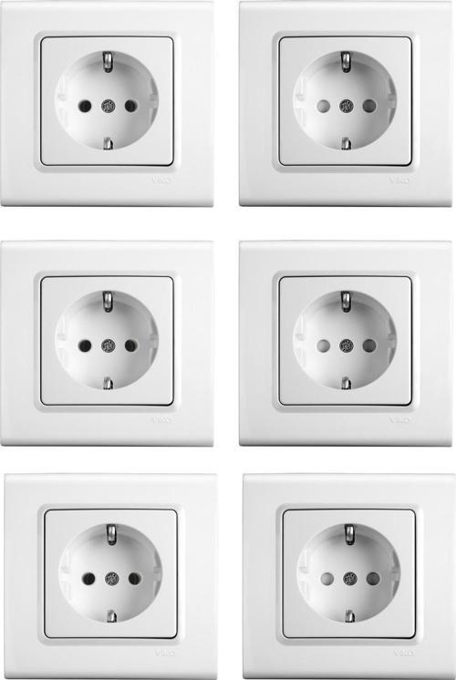 topraklı priz seti takımı 6 lı set çerçeveli