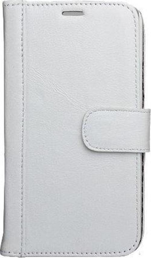 Galaxy S5 G900 ile Uyumlu Hakiki Deri Kapaklı Kılıf Beyaz