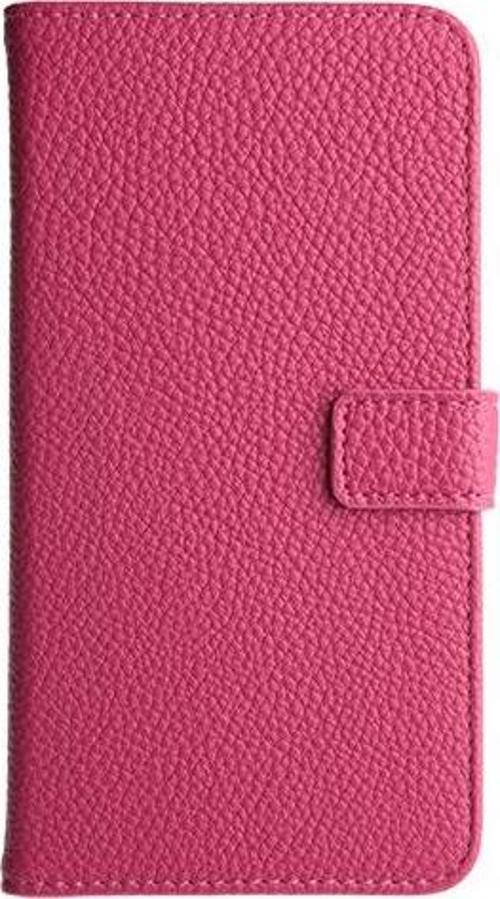 Galaxy S5 G900 ile Uyumlu Textured Walled Kapaklı Kılıf Pembe Renk