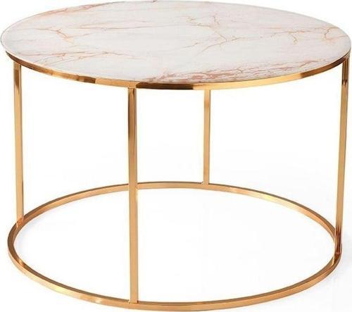 Nil Orta Sehpa, Gold Iskelet, Siyah Cam