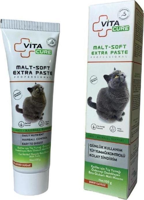 cure Malt-Soft Extra Paste 100 gr - Kediler İçin Tüy Yumağı Önleyici Beta Glukanlı Malt Macunu