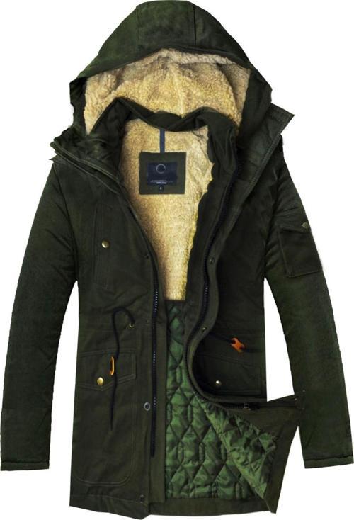 Slim Fit Kalın Kürklü Parka Kaban