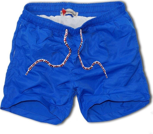 Slim Fit Su Itici Kumaş Fileli Deniz Şortu--Saks Mavi--