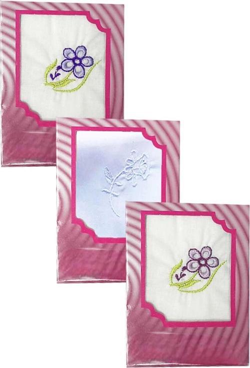3’lü Özel Paket Premium Kadın İşlemeli Mendil Seti  %100 Pamuk 28x28 Cm