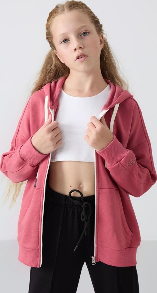 Yaban Gülü Pamuklu İçi Tüylü Yumuşak Dokulu Standart Fit Nakışlı Kız Çocuk Sweatshirt - 75149