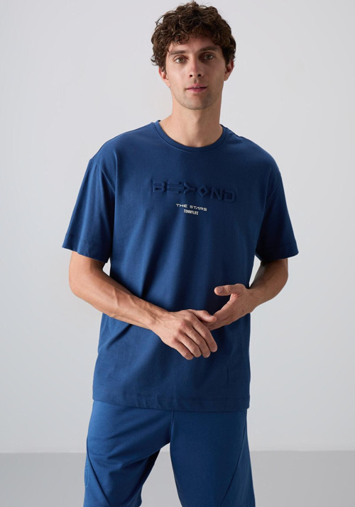 Parlament Pamuklu Kalın Yumuşak Dokulu Oversize Fit Baskılı Erkek T-Shirt - 88328