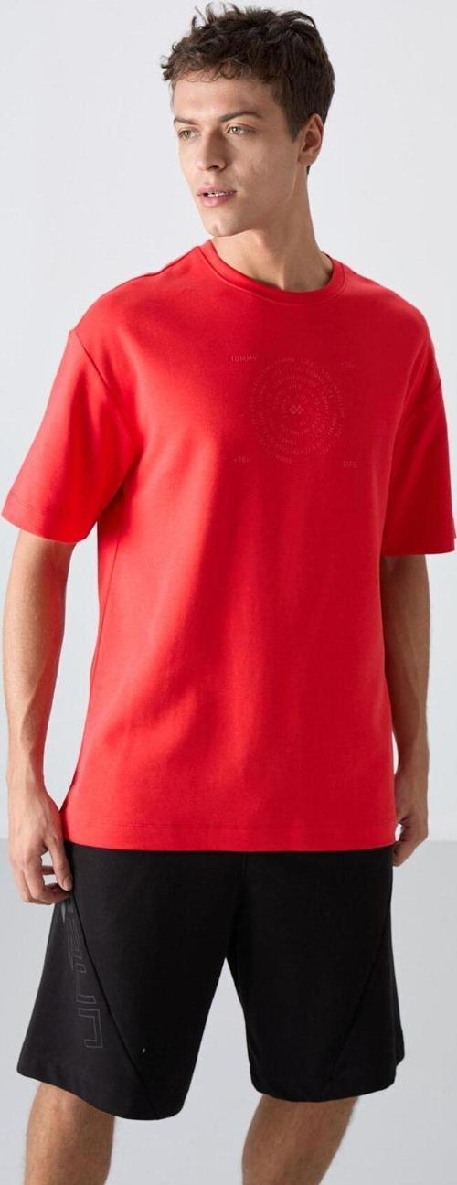 Fiesta Pamuklu Kalın Yumuşak Dokulu Oversize Fit Baskılı Erkek T-Shirt - 88324