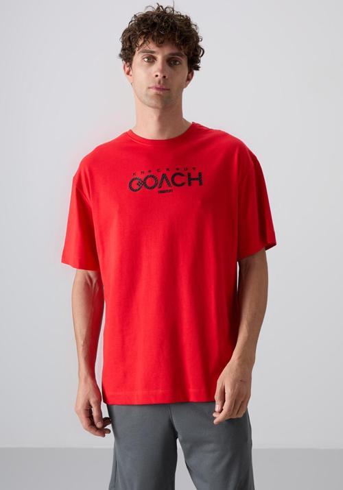 Fiesta Pamuklu Kalın Yumuşak Dokulu Oversize Fit Baskılı Erkek T-Shirt - 88329