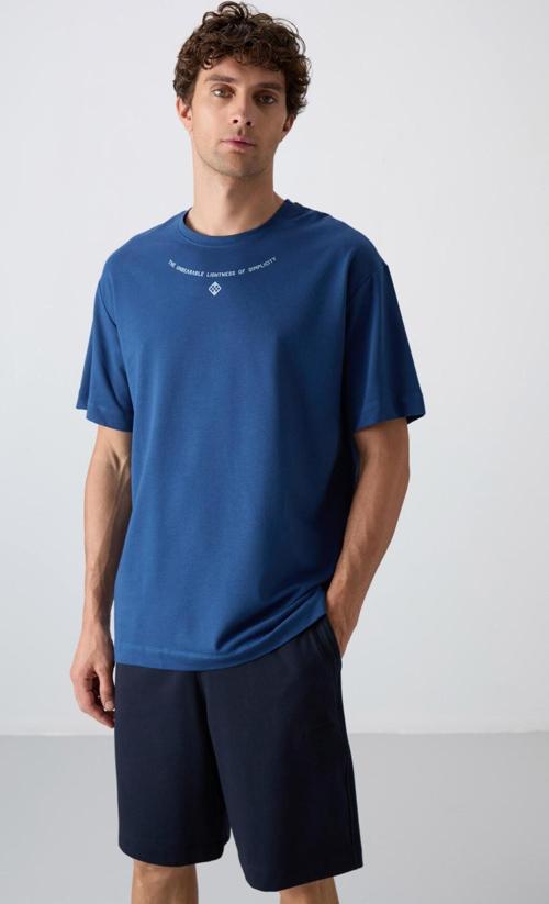 Parlament Pamuklu Kalın Yumuşak Dokulu Oversize Fit Baskılı Erkek T-Shirt - 88343