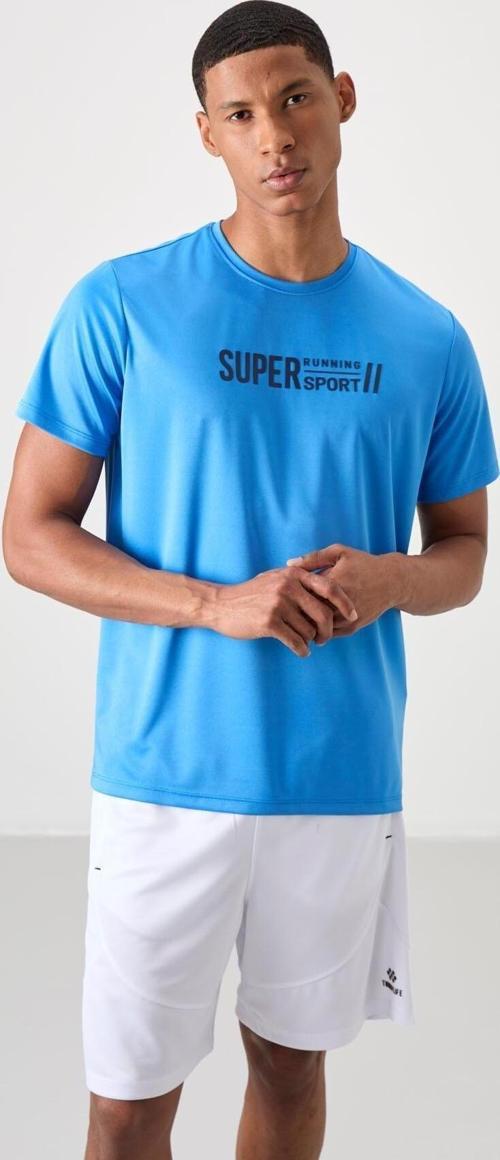 Saks Polyester Nefes Alan Dokulu İnce Esnek Standart Fit Erkek Performans T-Shirt - 88385