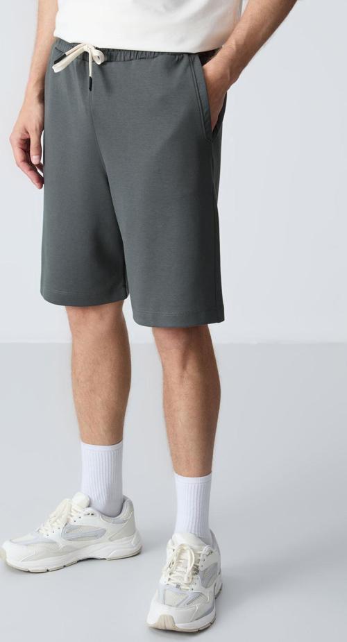 Haki Pamuklu Kalın Yumuşak Dokulu Standart Fit Basic Erkek Şort - 81275