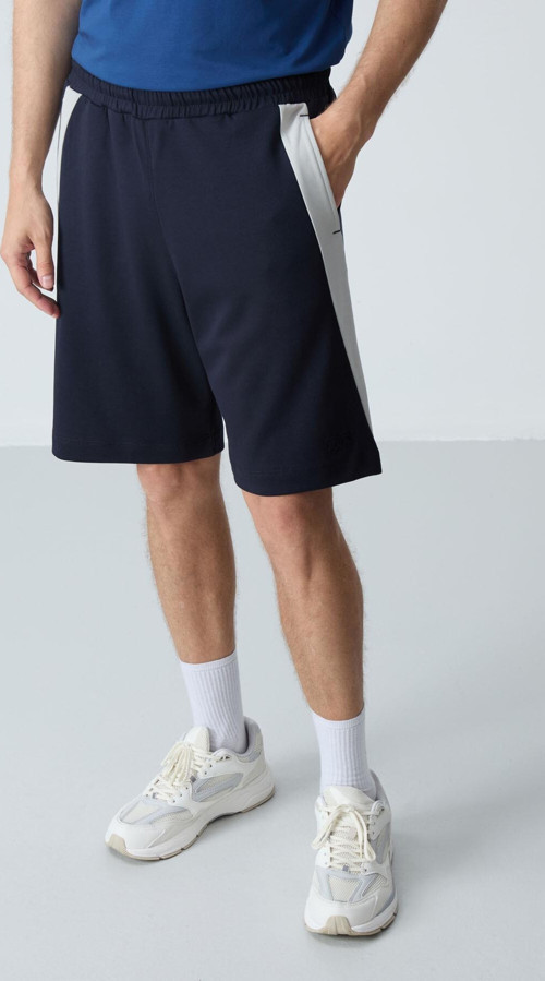 Lacivert Pamuklu Kalın Yumuşak Dokulu Standart Fit Basic Erkek Şort - 81280