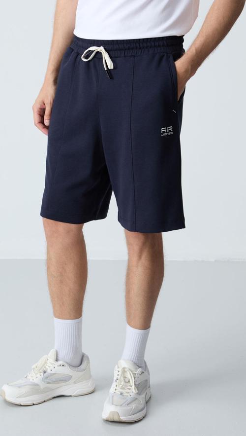 Lacivert Pamuklu Kalın Yumuşak Dokulu Standart Fit Basic Erkek Şort - 81277