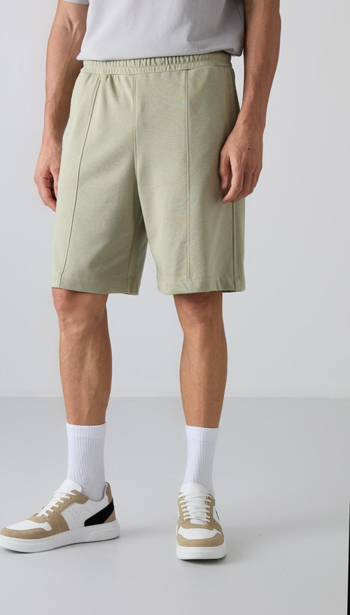Çağla Pamuklu Kalın Yumuşak Dokulu Comfort Fit Basic Erkek Şort - 81261