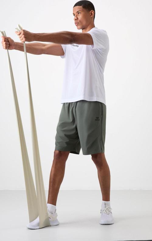 Haki Polyester Kalın Yumuşak Comfort Fit Erkek Şort - 81268