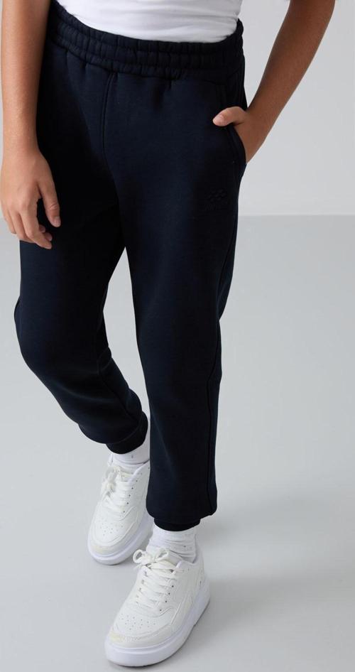 Lacivert Pamuklu Kalın İçi Tüylü Yumuşak Dokulu Standart Fit Nakışlı Erkek Çocuk Eşofman Alt - 11224