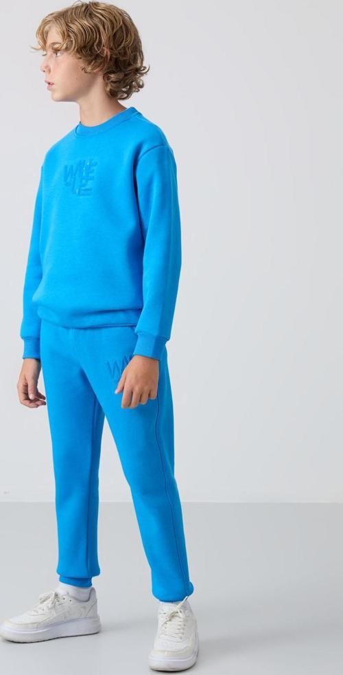 Saks Pamuklu Kalın İçi Tüylü Yumuşak Dokulu Standart Fit Baskılı Erkek Çocuk Eşofman Takım - 11253
