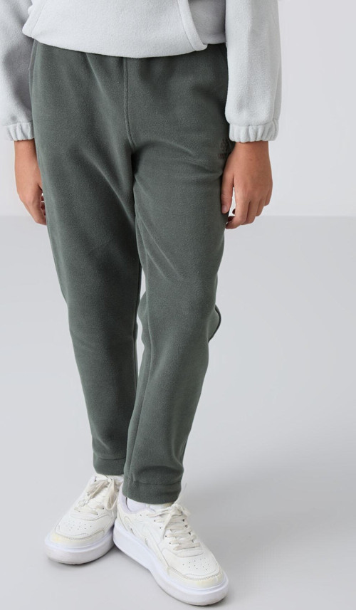 Haki Kalın Yumuşak Dokulu Standart Fit Nakışlı Polar Erkek Çocuk Eşofman Alt - 11219