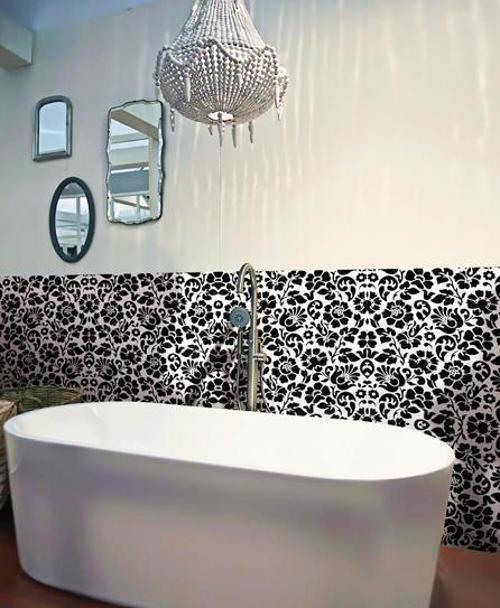 200-3098 Siyah Çiçekli Dekoratif Yapışkanlı Folyo