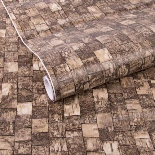 346-0539 Ağaç Kabuğu Desen Yapışkanlı Folyo