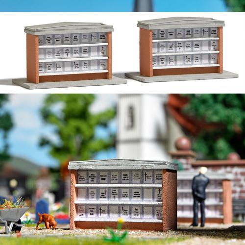 Maket Model Mezarlık Vazo Duvarı HO 1/87 N:1093